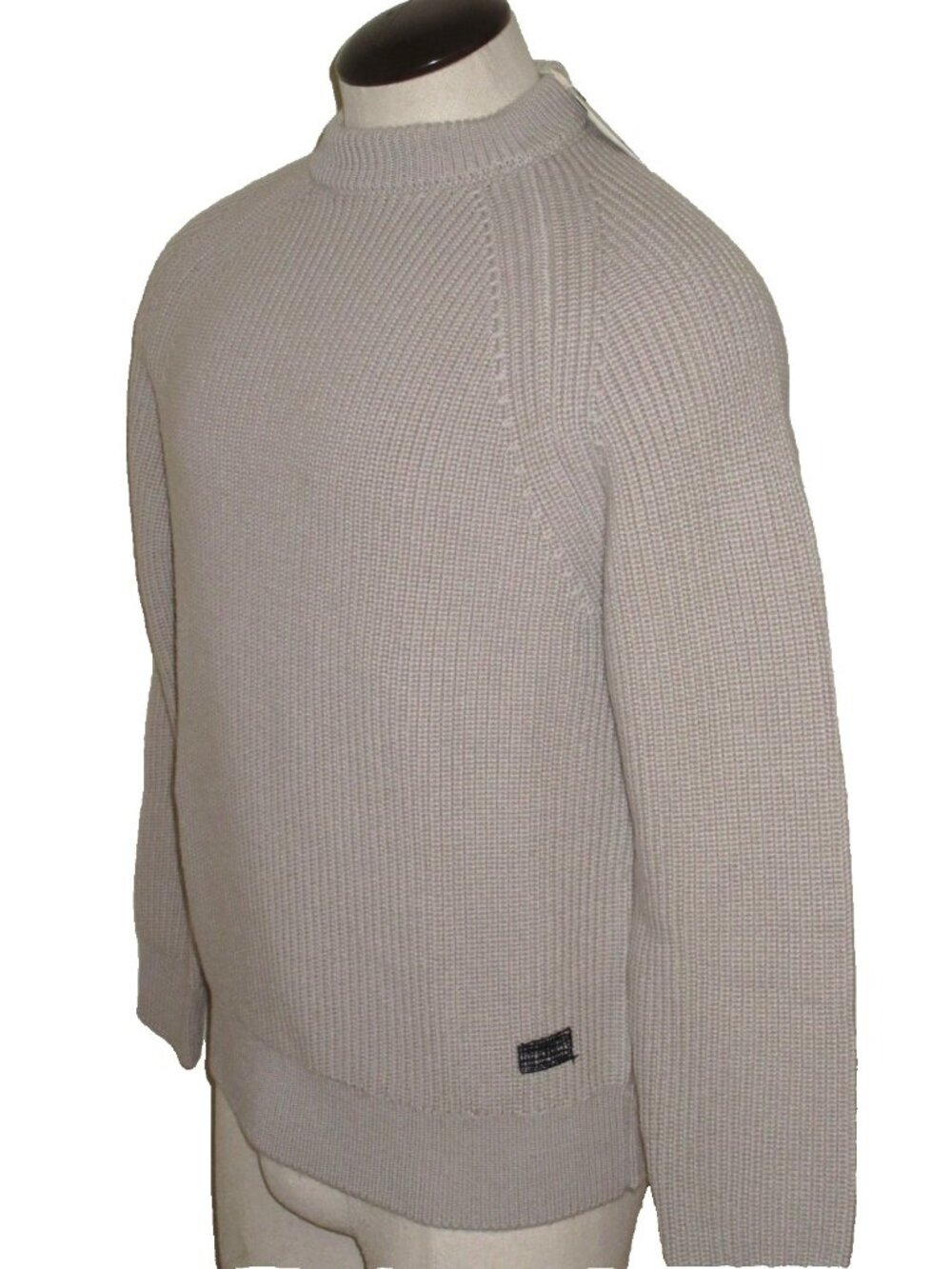 OOBE Brand Men's Leon Crew Neck Virgin Wool Sweater Natural Beige Size Large NWT